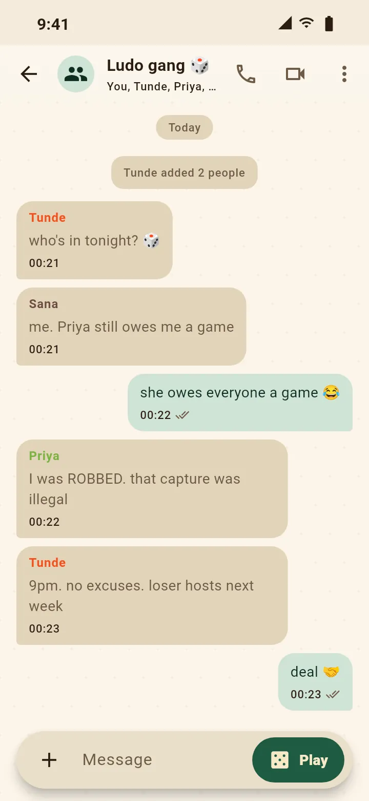 LudoTalk: the family group chat fixing tonight's game